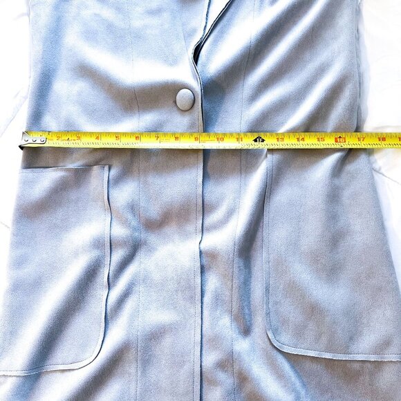 Solitaire by Anthropologie Sleeveless Long Faux Suede Jacket Size Medium in Tan - Picture 6 of 9